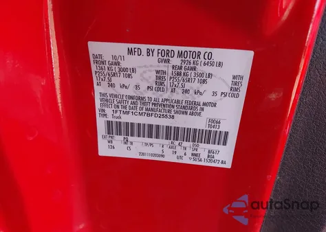 2011 Ford F-150 Stx из США, поврежденный, VIN 1FTMF1CM7BFD25538